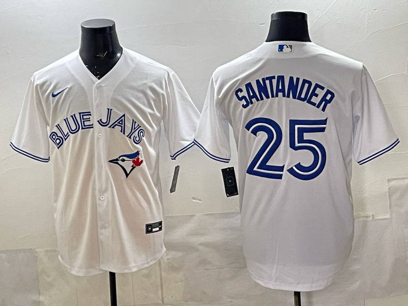 Men's Toronto Blue Jays Anthony Santander #25 White Home Replica Jersey