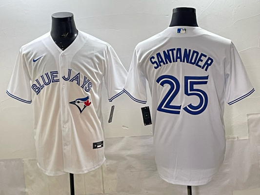Men's Toronto Blue Jays Anthony Santander #25 White Home Replica Jersey