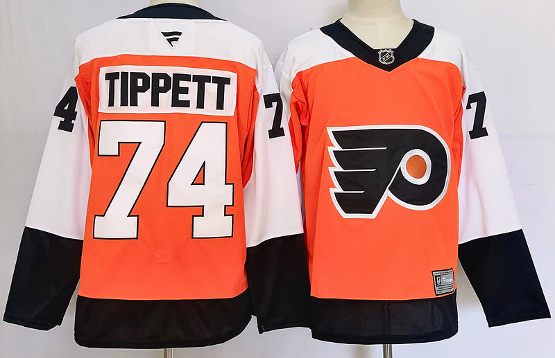 Men's Philadelphia Flyers Owen Tippett #74 Orange Jersey1