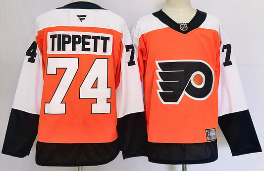 Men's Philadelphia Flyers Owen Tippett #74 Orange Jersey1