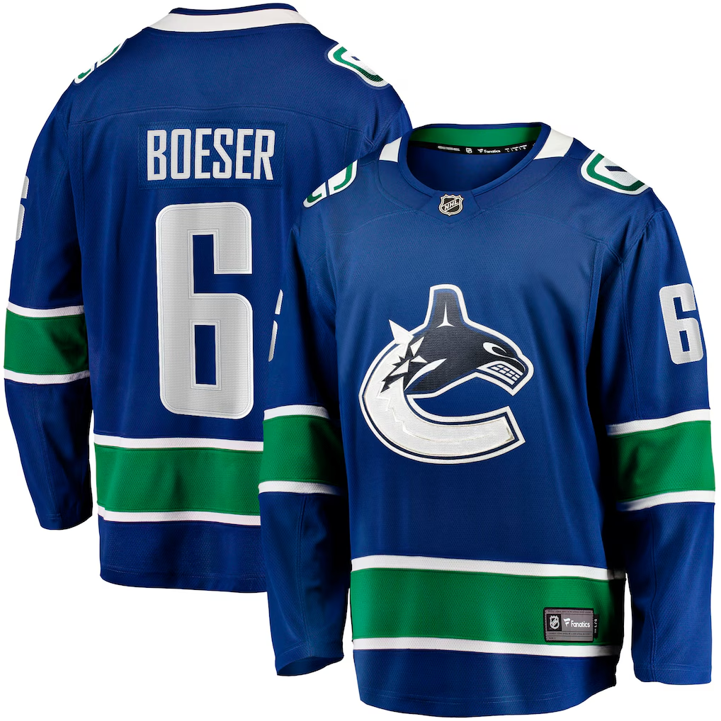 Men's Vancouver Canucks Brock Boeser #6 Fanatics Blue Home Breakaway Jersey