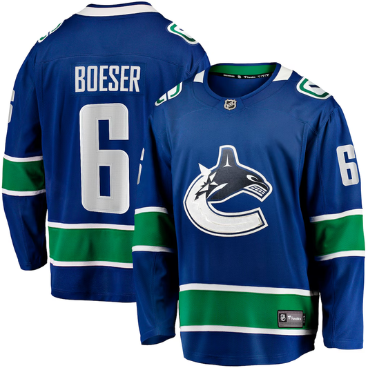 Men's Vancouver Canucks Brock Boeser #6 Fanatics Blue Home Breakaway Jersey