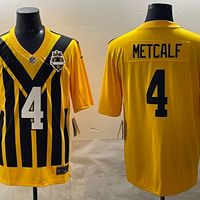 Men's Pittsburgh Steelers DK Metcalf #4 Gold Alternate 1933 Throwback Game Jersey