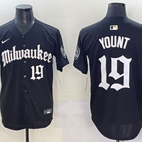 Men's Milwaukee Brewers Robin Yount #19 Black Replica Team Jersey