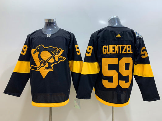 Men's Pittsburgh Penguins Jake Guentzel #59 Black Game Jersey1