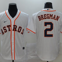 Men's Houston Astros Alex Bregman #2 White Replica Baseball Jersey1
