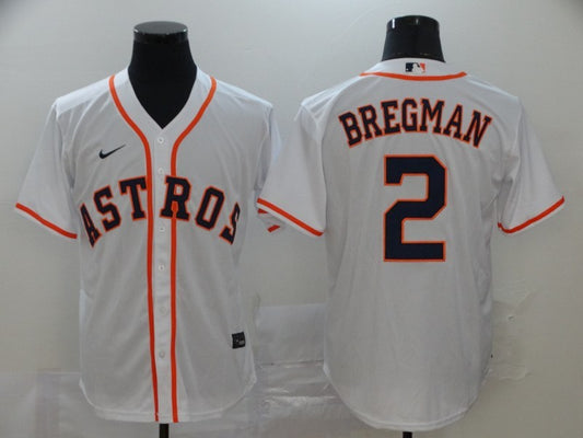 Men's Houston Astros Alex Bregman #2 White Replica Baseball Jersey1