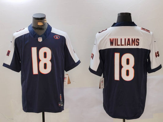 Men's Chicago Bears Caleb Williams #18 Navy Game Jersey1