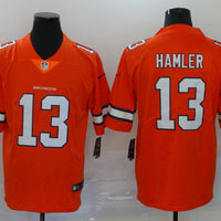 Men's Denver Broncos KJ Hamler #13 Orange Game Player Jersey1