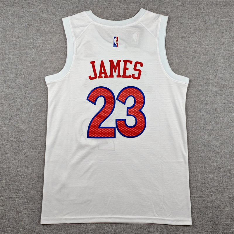 Men's Philadelphia 76ers LeBron James #23 White 2022/23 Swingman Jersey - City Edition