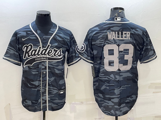 Men's Las Vegas Raiders Darren Waller #83 Grey Camouflage Game Jersey1 Joint Edition