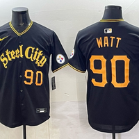 Men's Pittsburgh Steelers T.J. Watt #90 Black Retired Player Jersey