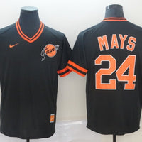 Men's San Francisco Giants Willie Mays #24 Black Replica Player Jersey1