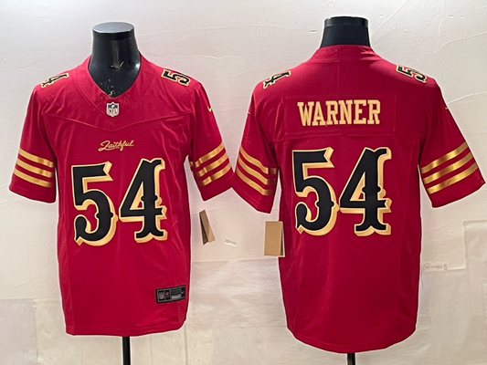 Men's San Francisco 49ers Fred Warner #54 Red 2025 Rivalries Collection Game Jersey