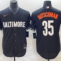 Men's Baltimore Orioles Adley Rutschman #35 Black 2023 City Connect Replica Jersey1