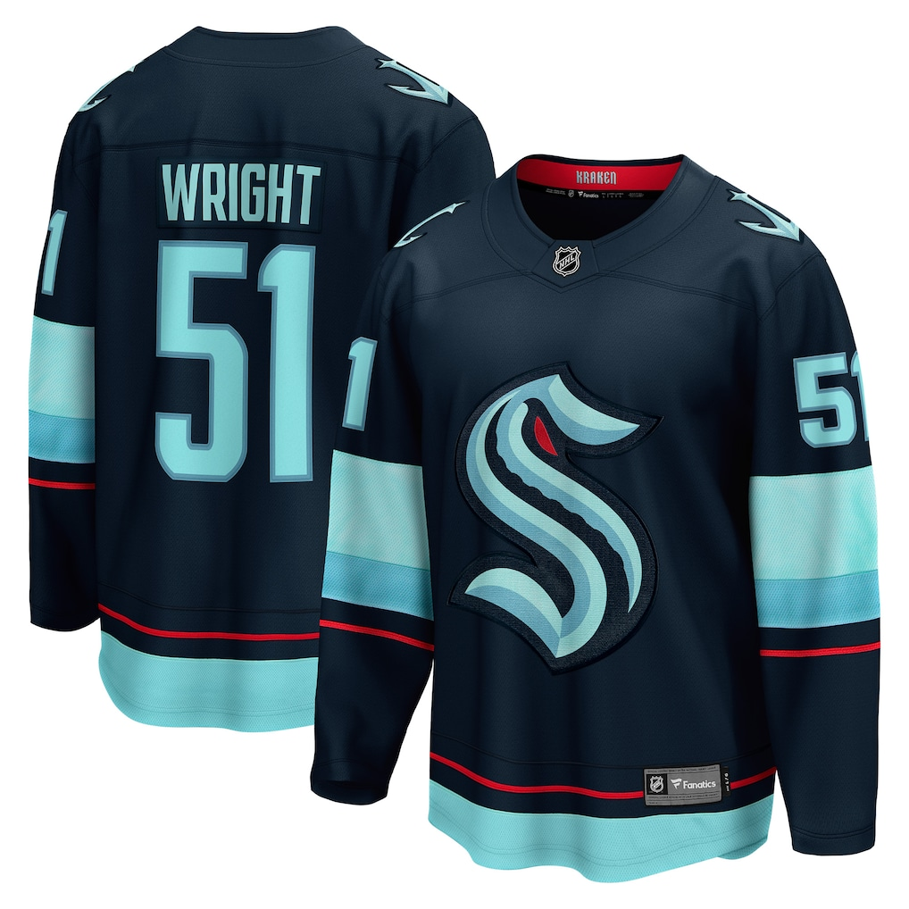 Men's Seattle Kraken Shane Wright #51 Fanatics Deep Sea Blue Home Breakaway Player Jersey