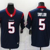Men's Houston Texans Tyrod Taylor #5 Navy Game Jersey1