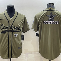 Men's Dallas Cowboys Olive 2022 Salute To Service Limited Jersey1
