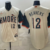 Men's Baltimore Orioles Dylan Beavers #12 Cream 2026 City Connect Stadium Jersey