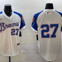 Men's Atlanta Braves Austin Riley #27 White Player Jersey1