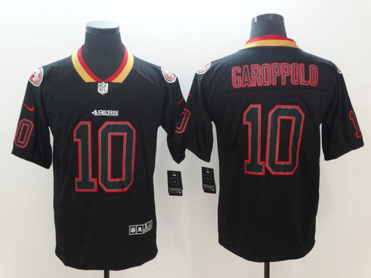 Men's San Francisco 49ers #10 Jimmy Garoppolo Black Game Player Jersey1