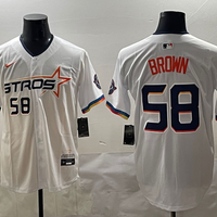 Men's Houston Astros Hunter Brown #58 White 2025 City Connect Limited Player Jersey