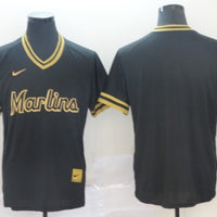 Men's Miami Marlins Black Replica Blank Jersey1