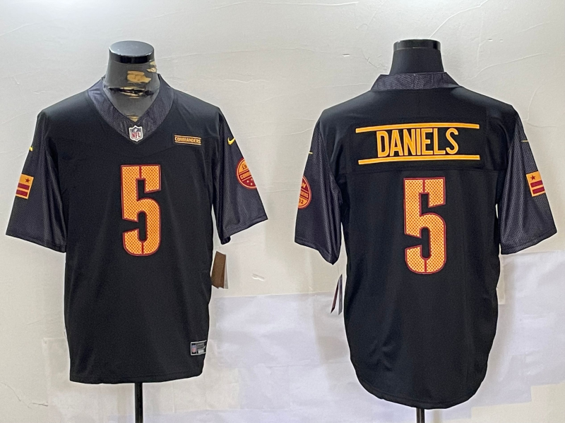 Jayden Daniels Washington Commanders Black Alternate Jersey