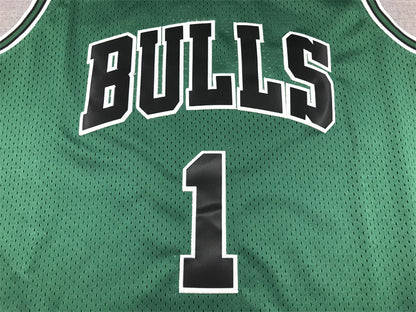 Men's Chicago Bulls Derrick Rose #1 Green Swingman Jersey1