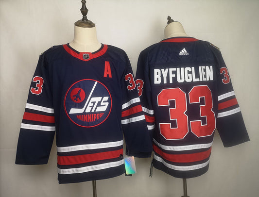 Men's Winnipeg Jets Dustin Byfuglien #33 Navy Home Breakaway Player Jersey1