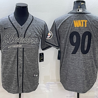 Men's Pittsburgh Steelers T.J. Watt #90 Gray Game Jersey1 Joint edition