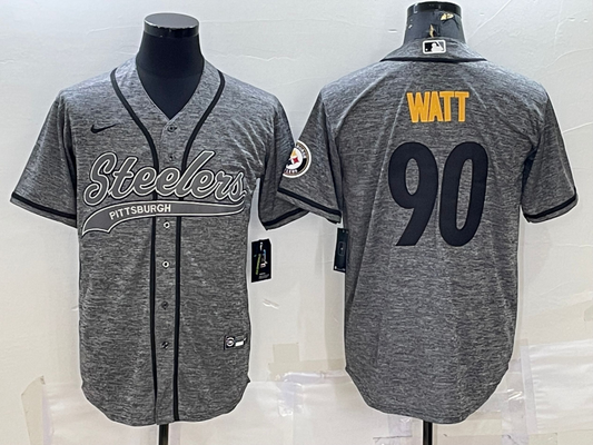 Men's Pittsburgh Steelers T.J. Watt #90 Gray Game Jersey1 Joint edition