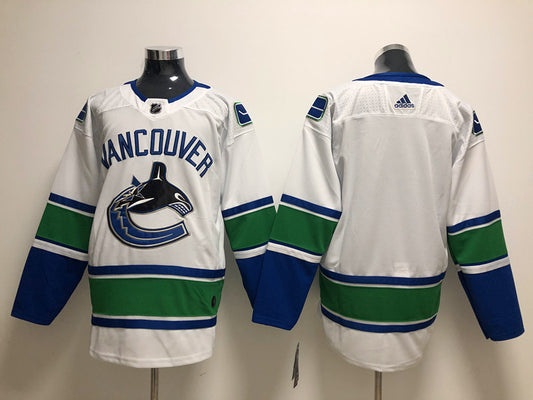 Men's Vancouver Canucks White Away Breakaway Blank Jersey1