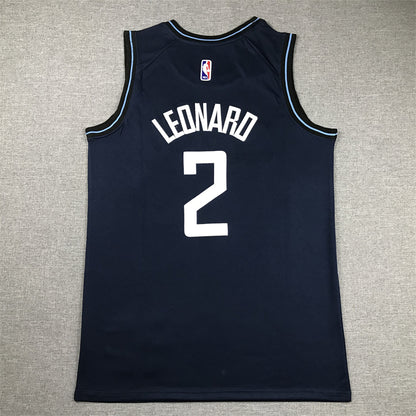 Men's LA Clippers Kawhi Leonard #2 Navy 2023/24 Swingman Jersey1 - City Edition