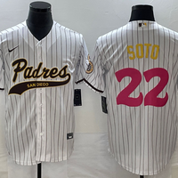 Men's San Diego Padres Juan Soto #22 White Replica Player Jersey1 Joint Edition