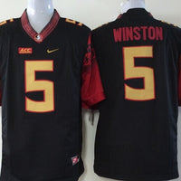 Men's Florida State Seminoles Jameis Winston #5 Black Player Game Jersey