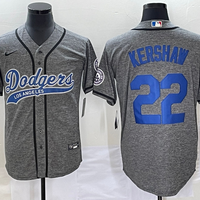Men's Los Angeles Dodgers Clayton Kershaw #22 Gray Game Jersey1 Joint Edition