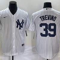 Men's New York Yankees Jose Trevino #39 White Home Replica Player Jersey1