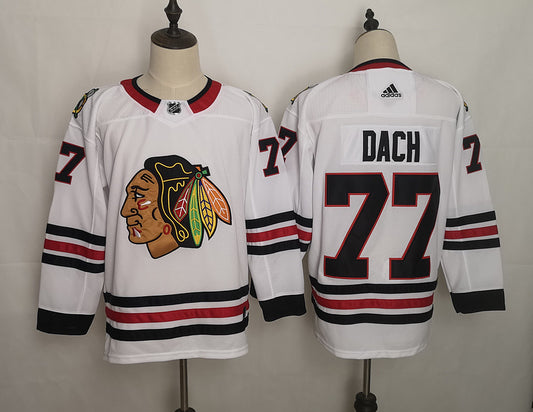 Men's Chicago Blackhawks Kirby Dach #77 White Breakaway Player Jersey1