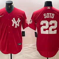 Men's New York Yankees Juan Soto #22 Red Replica Player Jersey1