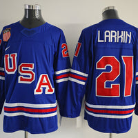 Men's United States Hockey Dylan Larkin #21 Royal 2026 Winter Olympics Jersey