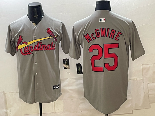 Men's St. Louis Cardinals Mark McGwire #25 Gray Limited Player Jersey