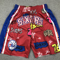 Men's Philadelphia 76ers Red Graffiti Edition Pocket Shorts1
