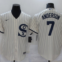 Men's Chicago White Sox Tim Anderson #7 Beige Replica Baseball Jersey1