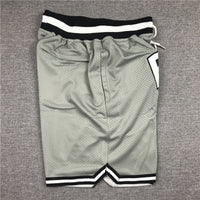 Men's Brooklyn Nets Gray Basketball Retro Shorts1