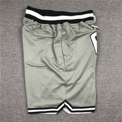 Men's Brooklyn Nets Gray Basketball Retro Shorts1