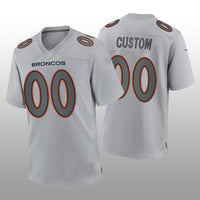 Custom1 Denver Broncos Gray Atmosphere Game Jersey1 Stitched American Football Jerseys