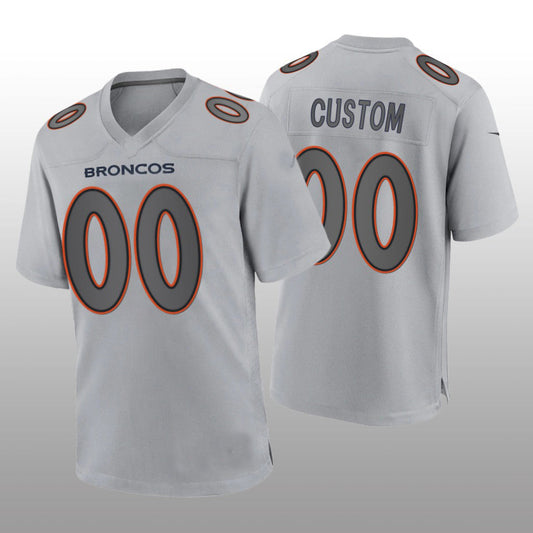Custom1 Denver Broncos Gray Atmosphere Game Jersey1 Stitched American Football Jerseys