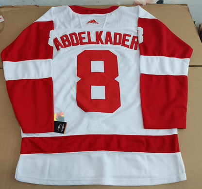 Men's Detroit Red Wings Justin Abdelkader #8 White Breakaway Player Jersey1
