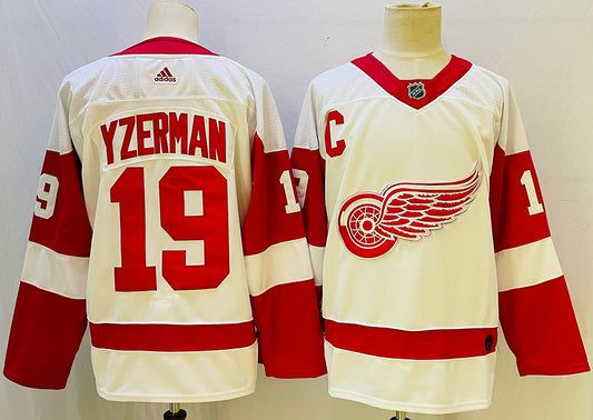 Men's Detroit Red Wings Steve Yzerman #19 White Player Jersey1